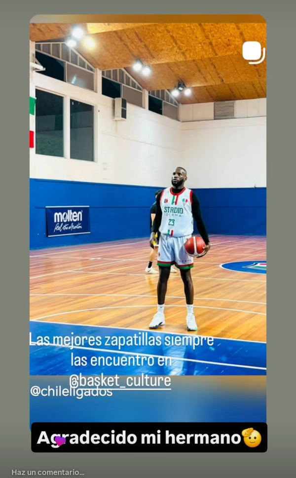 Jugador profesional de la liga chilena en el extranjero agradeciendo a Basket Culture